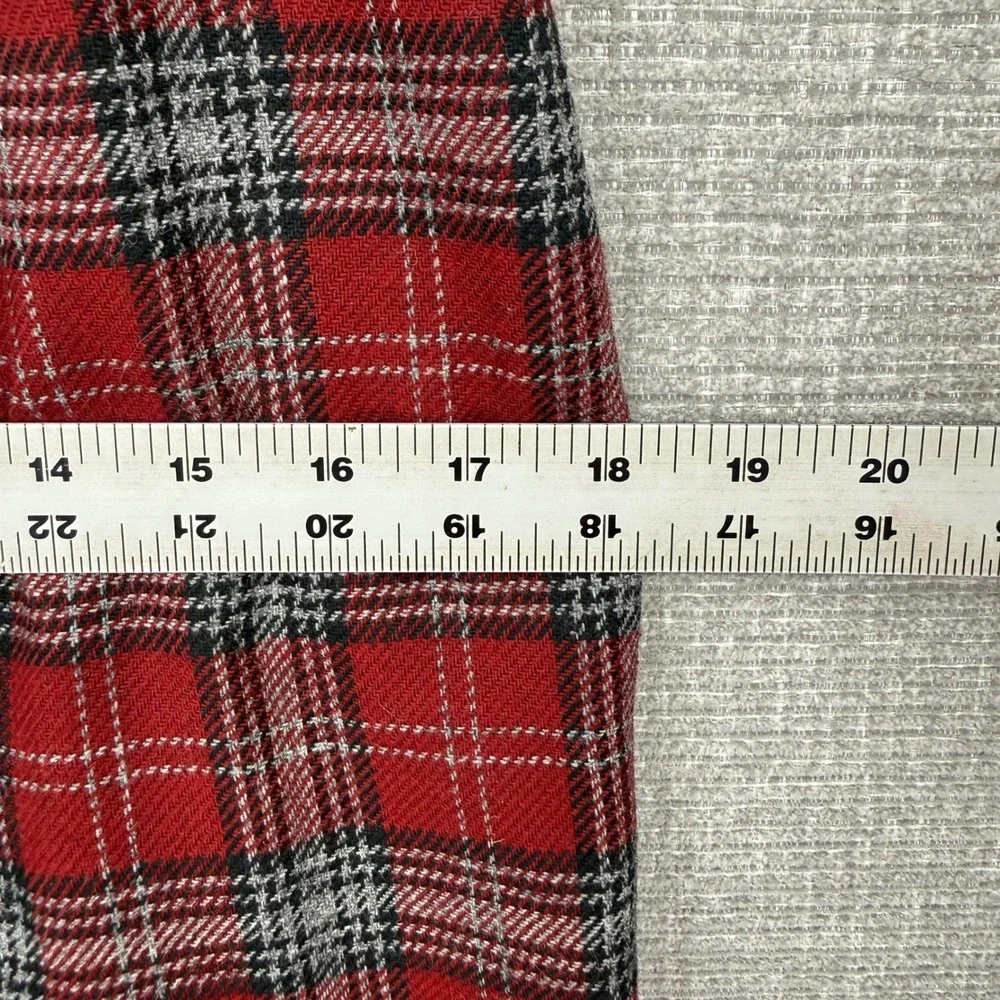 Hillard & Hanson Red Plaid Wool‎ Blend Pencil Skirt Vintage Made in USA Size 6
